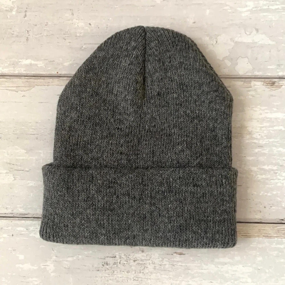 Zara Kids Gray Knit Beanie Unisex Boys Girls Winter Hat Fits Kids 1-6 Years NEW